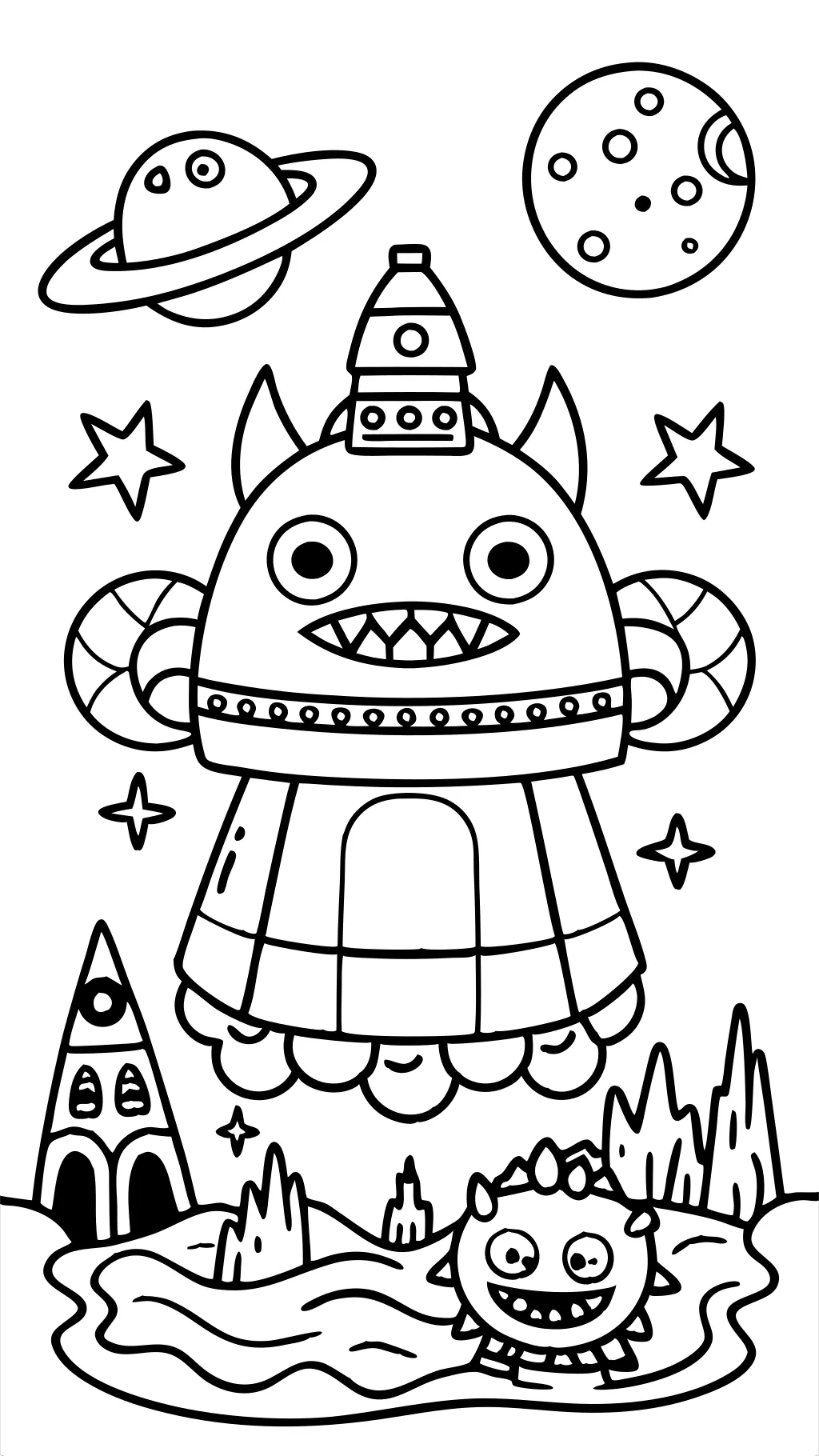 coloring pages of monsters vs aliens